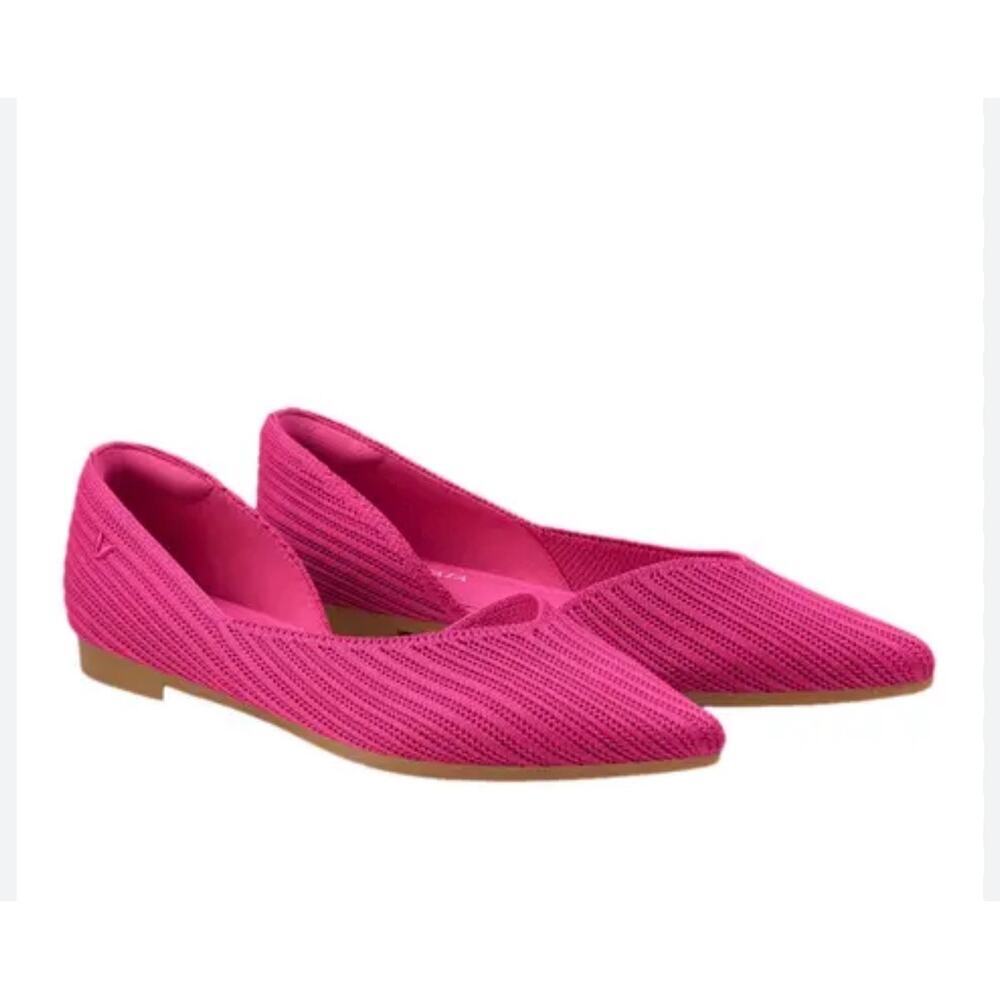 Vivaia Pink Melia Pointy Toe Knit Flats Sz 38.5/8.5